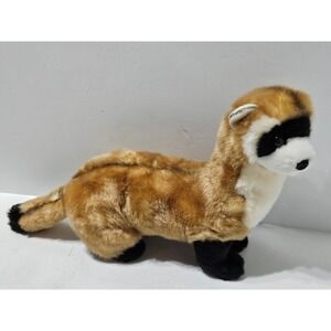 Douglas Cuddle Toy Ferret Plush Stuffed Animal Realistic Golden Brown Black Mask